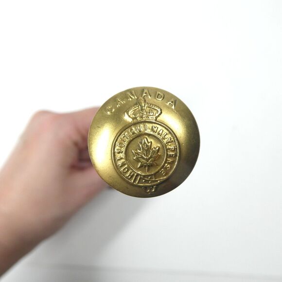 Canada Military Brass Button Hatpin Vintage 8" Stick Pin Canadian - Picture 2 of 7